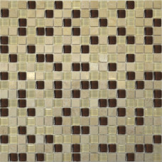 Мозаика камень/стекло №2027 микс мрамор бежевый-коричневый-молочный 30х30