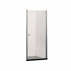 Распашная дверь профиль серебро, стекло прозрачное 6мм с покрытием Easy clean 90х190