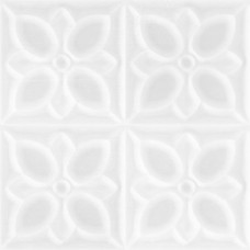 LBU053D Керамическая плитка Lissabon рельеф квадратный белый 25Х75_1,12