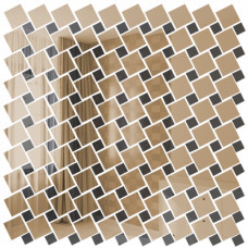 Зеркальная мозаика БРОНЗА (70%) + ГРАФИТ(30%) с чипом 25х25 и 12х12.