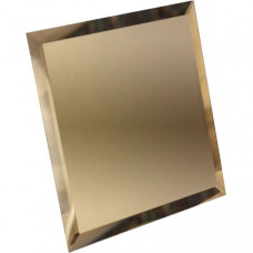 Квадратная зеркальная бронзовая плитка с фацетом 10мм 18х18