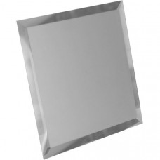 Квадратная зеркальная серебряная матовая плитка с фацетом 10мм 18х18