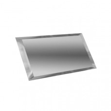 Прямоугольная зеркальная серебряная плитка с фацетом 10мм 24х12