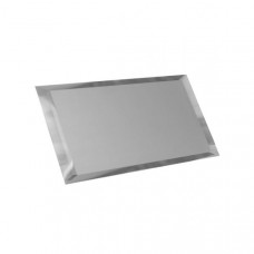 Прямоугольная зеркальная серебряная матовая плитка с фацетом 10мм 24х12