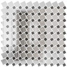 Зеркальная мозаика СЕРЕБРО (70%) + ГРАФИТ (30%) с чипом 25х25 и 12х12.