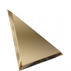 Треугольная зеркальная бронзовая плитка с фацетом 10мм 18х18