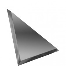 Треугольная зеркальная графитовая плитка с фацетом 10мм 18х18