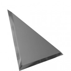 Треугольная зеркальная графитовая матовая плитка с фацетом 10мм 18х18