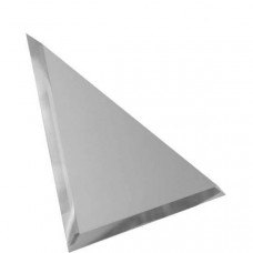 Треугольная зеркальная серебряная матовая плитка с фацетом 10мм 18х18