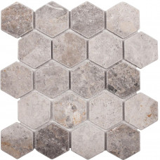 Мозаика Hexagon VLg Tumbled мрамор 64х74