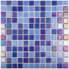 Мозаика Shell Mix Deep Blue 552/555 (на сетке) 31,7х31,7