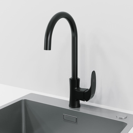 Смеситель для кухни LISERA BLACK